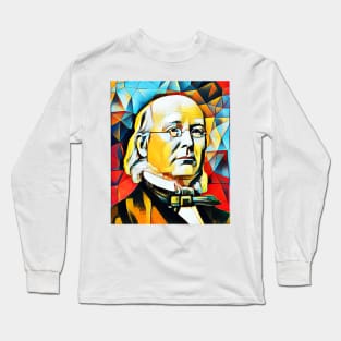 Horace Greeley Abstract Portrait | Horace Greeley Abstract Artwork 15 Long Sleeve T-Shirt